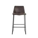 Set di 2 sgabelli da bar Jackson marroni - Finch: ispirati a Eames, seduta in microfibra, gambe in metallo, altezza fissa 73,66 cm