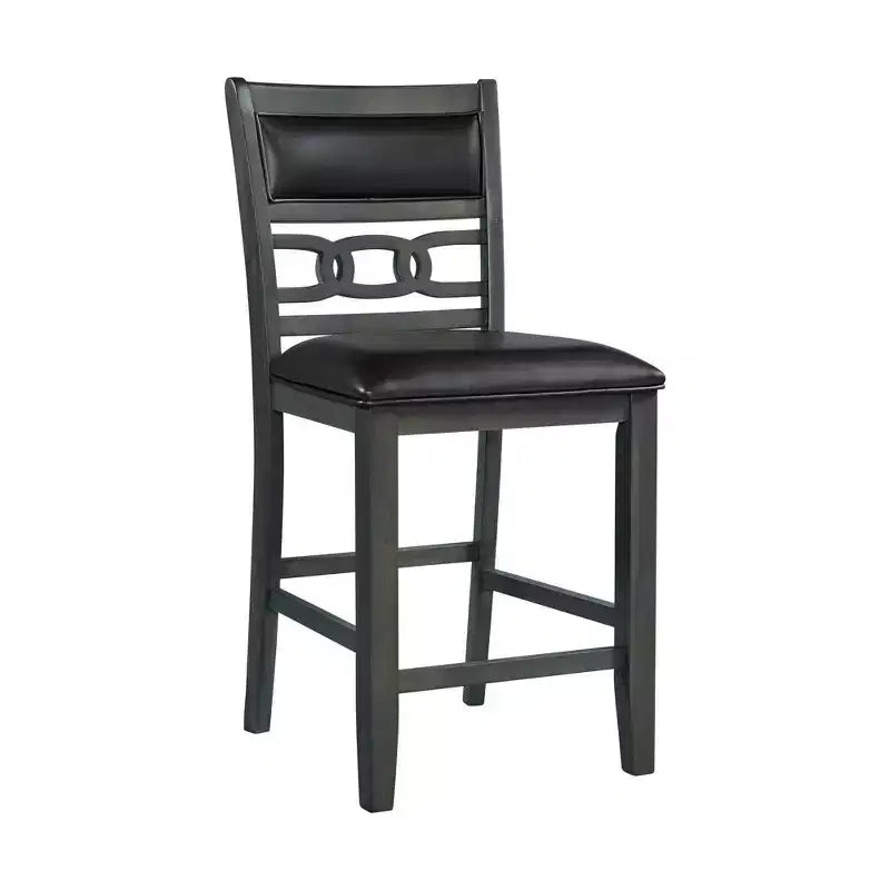 Set of 2 Taylor Faux Leather Counter Height Barstools Gray - Picket House Furnishings: Polyester Upholstery, MDF Frame, 300 lbs Capacity
