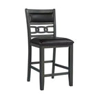 Set of 2 Taylor Faux Leather Counter Height Barstools Gray - Picket House Furnishings: Polyester Upholstery, MDF Frame, 300 lbs Capacity
