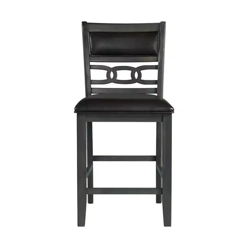 Set of 2 Taylor Faux Leather Counter Height Barstools Gray - Picket House Furnishings: Polyester Upholstery, MDF Frame, 300 lbs Capacity