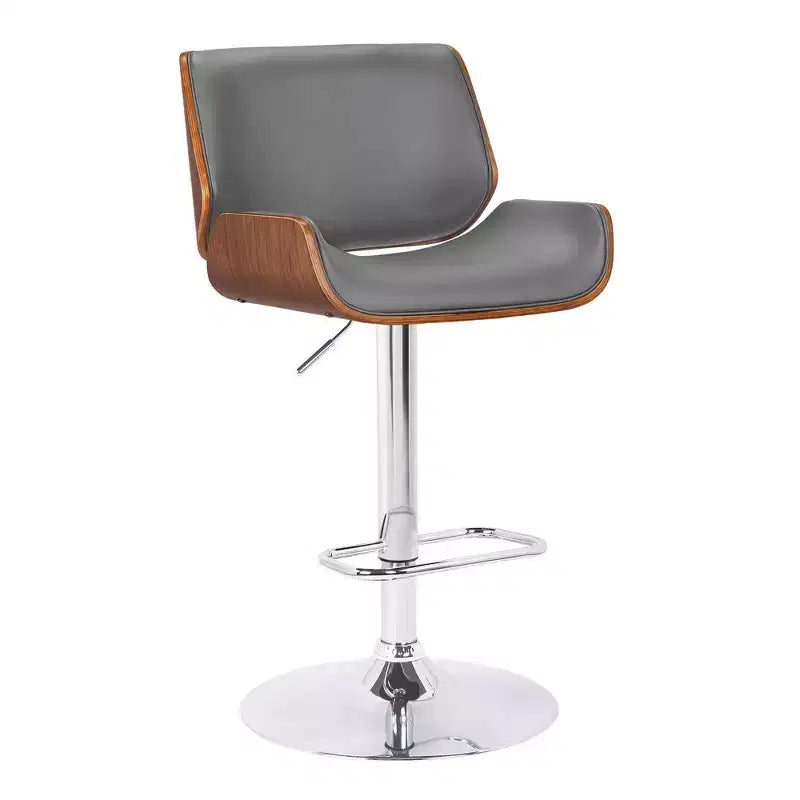 Eloise Contemporary Swivel Barstool Gray/Chrome - Armen Living