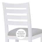 Set di 2 sgabelli da bar Flynn con schienale a scala, altezza bancone, rivestiti in bianco - Linon: Nessun montaggio, legno massello di faggio