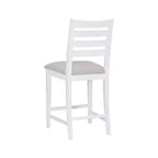 Set di 2 sgabelli da bar Flynn con schienale a scala, altezza bancone, rivestiti in bianco - Linon: Nessun montaggio, legno massello di faggio