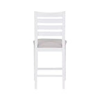 Set di 2 sgabelli da bar Flynn con schienale a scala, altezza bancone, rivestiti in bianco - Linon: Nessun montaggio, legno massello di faggio