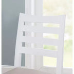 Set di 2 sgabelli da bar Flynn con schienale a scala, altezza bancone, rivestiti in bianco - Linon: Nessun montaggio, legno massello di faggio