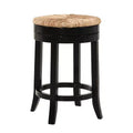 Carolina Living 24" Leif Swivel Rush Seat Counter Height Barstool Black: Solid Wood, Woven Rush, Armless