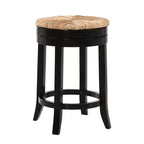 Carolina Living 24" Leif Swivel Rush Seat Counter Height Barstool Black: Solid Wood, Woven Rush, Armless