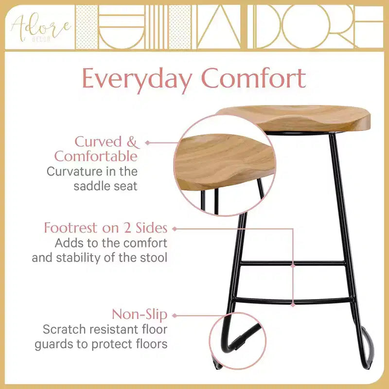 Sgabello da bar Mason altezza bancone Naturale - Adore Decor