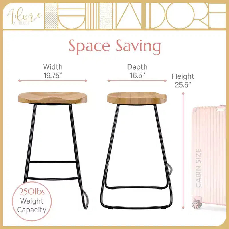 Sgabello da bar Mason altezza bancone Naturale - Adore Decor