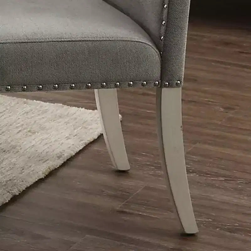 Set of 2 Ramond Transitional Side Chairs: Nailhead Trim, Cushioned, Wood Legs - HOMES: Inside + Out