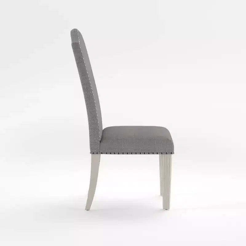 Set of 2 Ramond Transitional Side Chairs: Nailhead Trim, Cushioned, Wood Legs - HOMES: Inside + Out