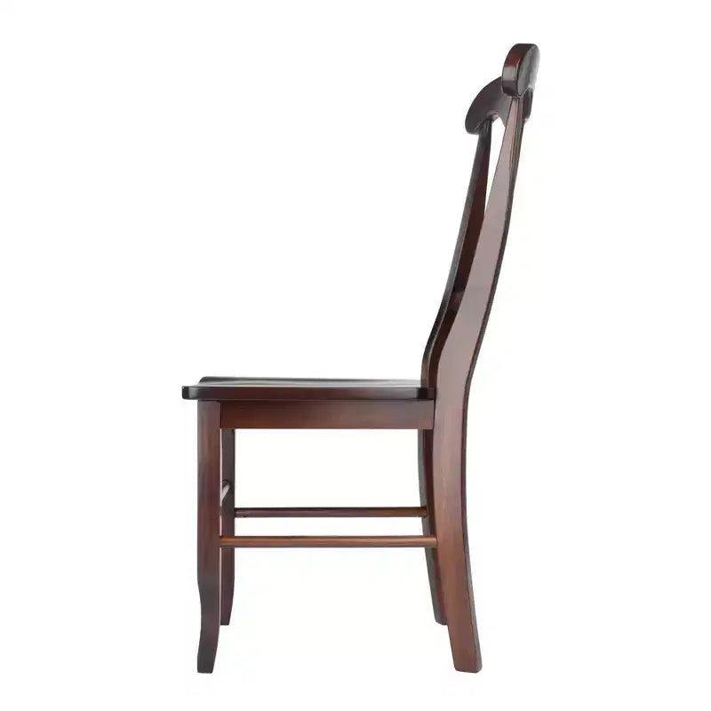 Set di 2 sedie con schienale a buco di serratura rinascimentale, noce - Winsome: Legno massello, schienale alto, non imbottito