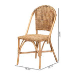 Neola Natural Rattan Dining Chair Set Brown - bali & pari: Handcrafted, No Assembly Required
