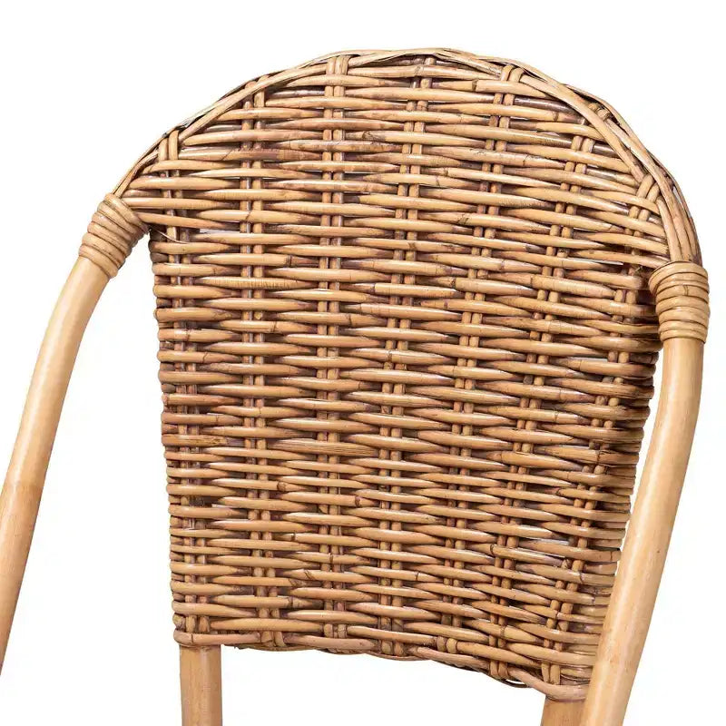 Neola Natural Rattan Dining Chair Set Brown - bali & pari: Handcrafted, No Assembly Required