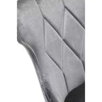 Set of 2 Reine Velvet Dining Chairs Gray - Manhattan Comfort: Beechwood Legs, Upholstered, No Assembly Required