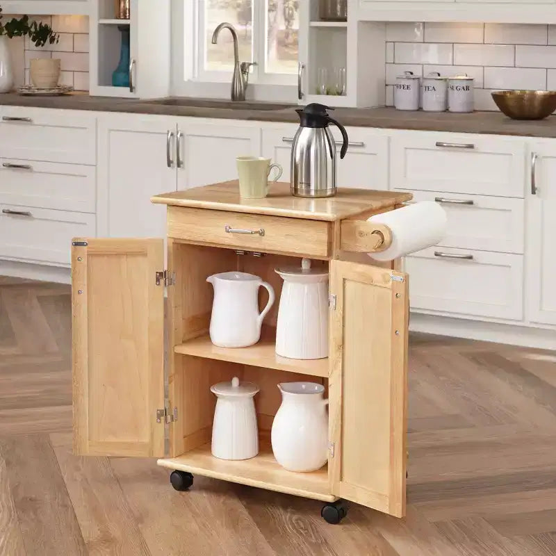 Carrello da cucina Homestyles Small General Line con piano naturale, marrone
