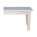 International Concepts 72" Shaker Style Bench Unfinished: Hardwood Frame, Seats 3, Farmhouse Decor