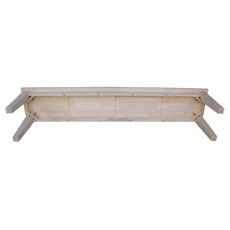 International Concepts 72" Shaker Style Bench Unfinished: Hardwood Frame, Seats 3, Farmhouse Decor