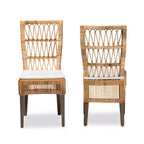 Set 2 Sedie da Pranzo Sullivan in Rattan Marrone - bali & pari: Mogano, Bohemien, Nessun Montaggio Richiesto