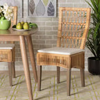 Set 2 Sedie da Pranzo Sullivan in Rattan Marrone - bali & pari: Mogano, Bohemien, Nessun Montaggio Richiesto
