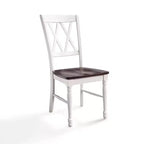 Set di 2 sedie da pranzo Shelby bianche - Crosley: Legno massello, design tradizionale con schienale a X, gambe in legno di Hevea