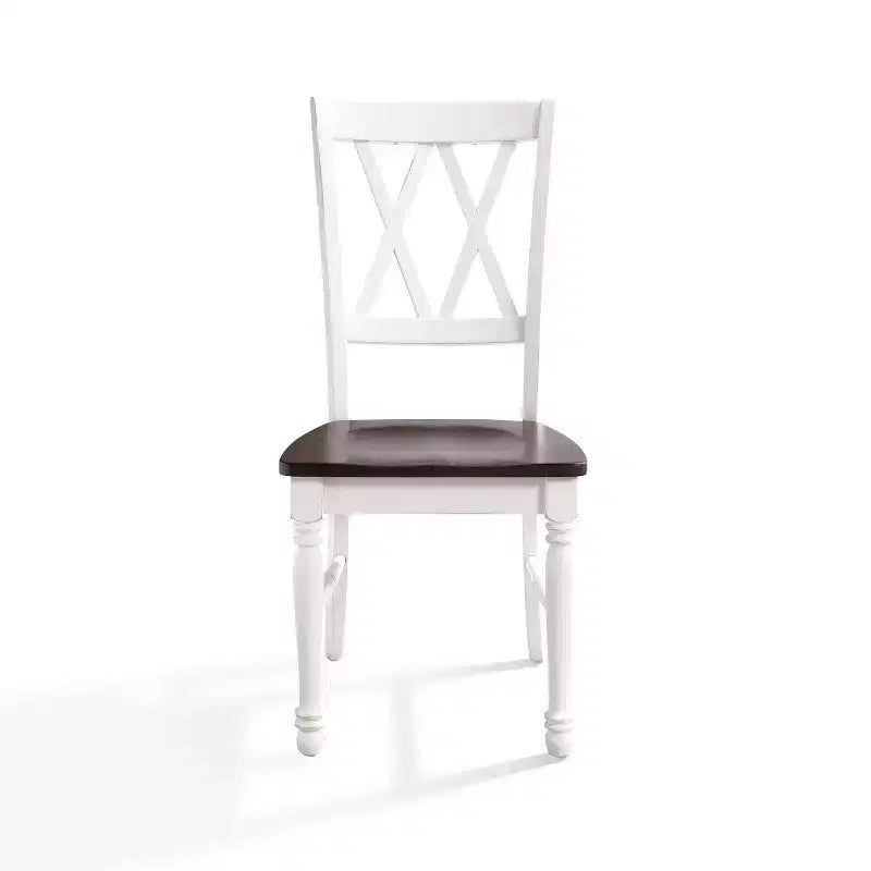 Set di 2 sedie da pranzo Shelby bianche - Crosley: Legno massello, design tradizionale con schienale a X, gambe in legno di Hevea