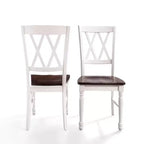 Set di 2 sedie da pranzo Shelby bianche - Crosley: Legno massello, design tradizionale con schienale a X, gambe in legno di Hevea