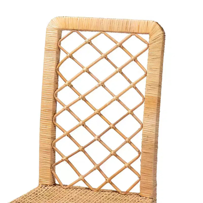 Set di 2 sedie da pranzo Moscow in Rattan e Legno Naturale/Noce - bali & pari
