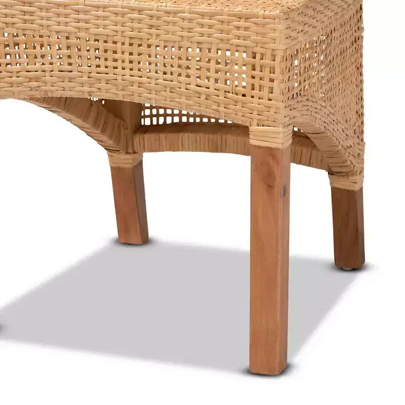 Set di 2 sedie da pranzo Moscow in Rattan e Legno Naturale/Noce - bali & pari