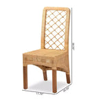 Set di 2 sedie da pranzo Moscow in Rattan e Legno Naturale/Noce - bali & pari