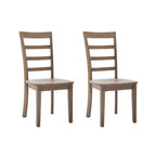 Set di 2 sedie da pranzo laterali Boulder, finitura Barnwood Wire Brush - Boraam: legno di gomma, stile rustico, capacità 136 kg
