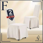 Set di 2 sedie da pranzo sfoderabili Hayes Ivory - Finch: Rivestimento in poliestere, Struttura in legno, Rivestimento rimovibile, Stile moderno