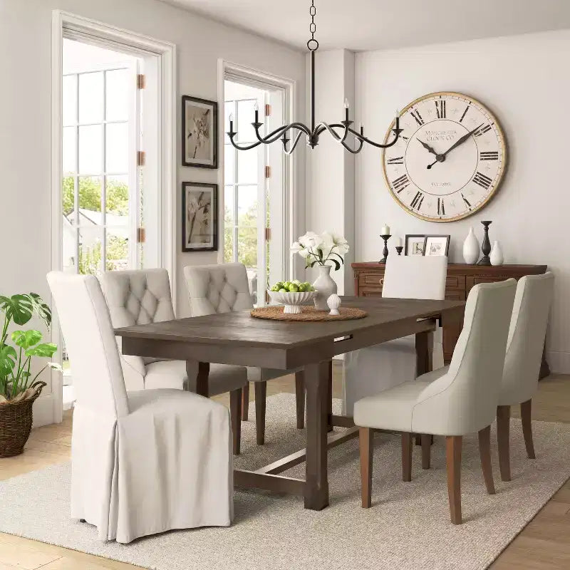 Set di 2 sedie da pranzo sfoderabili Hayes Ivory - Finch: Rivestimento in poliestere, Struttura in legno, Rivestimento rimovibile, Stile moderno