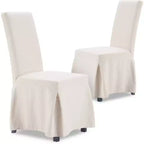 Set di 2 sedie da pranzo sfoderabili Hayes Ivory - Finch: Rivestimento in poliestere, Struttura in legno, Rivestimento rimovibile, Stile moderno