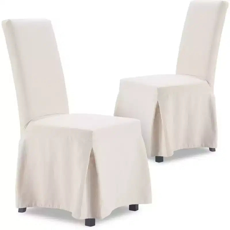 Set di 2 sedie da pranzo sfoderabili Hayes Ivory - Finch: Rivestimento in poliestere, Struttura in legno, Rivestimento rimovibile, Stile moderno