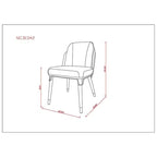 Manhattan Comfort Set of 2 Estelle Faux Leather Dining Chairs Cream: Upholstered, Wood Legs, No Assembly Required