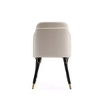 Manhattan Comfort Set of 2 Estelle Faux Leather Dining Chairs Cream: Upholstered, Wood Legs, No Assembly Required