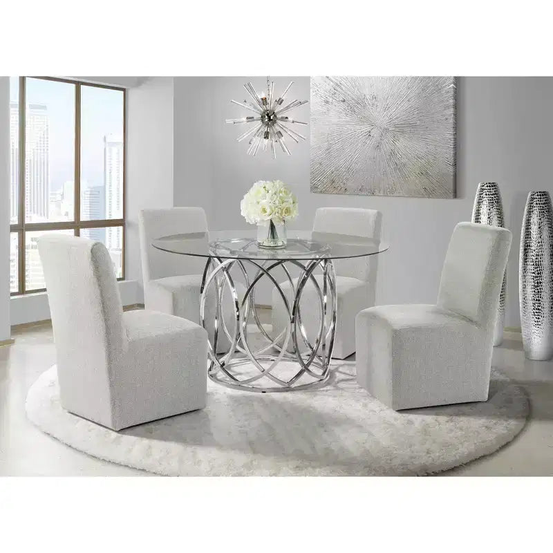 Picket House Furnishings Set of 2 Cade Upholstered Side Chairs Gray: Linen Fabric & Wood Legs