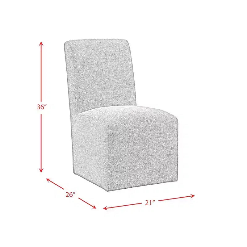 Picket House Furnishings Set of 2 Cade Upholstered Side Chairs Gray: Linen Fabric & Wood Legs