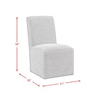 Picket House Furnishings Set of 2 Cade Upholstered Side Chairs Gray: Linen Fabric & Wood Legs