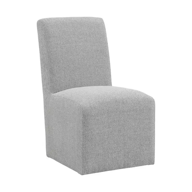 Picket House Furnishings Set of 2 Cade Upholstered Side Chairs Gray: Linen Fabric & Wood Legs