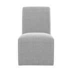 Picket House Furnishings Set of 2 Cade Upholstered Side Chairs Gray: Linen Fabric & Wood Legs