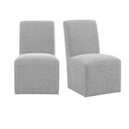 Picket House Furnishings Set of 2 Cade Upholstered Side Chairs Gray: Linen Fabric & Wood Legs