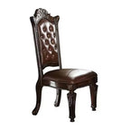 Set of 2 23" Vendome Dining Chairs Cherry - Acme Furniture: Traditional Carved, Nailhead Trim, Polyurethane Upholstery