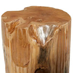 Sgabello in legno di teak bordo vivo contemporaneo marrone - Olivia & May: fatto a mano, nessun assemblaggio, uso interno