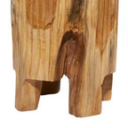 Sgabello in legno di teak bordo vivo contemporaneo marrone - Olivia & May: fatto a mano, nessun assemblaggio, uso interno