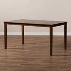 Tavolo da pranzo rettangolare Eveline in legno Marrone noce - Baxton Studio