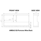 Cantinetta da vino in legno massello marrone da 36" - Alaterre Furniture