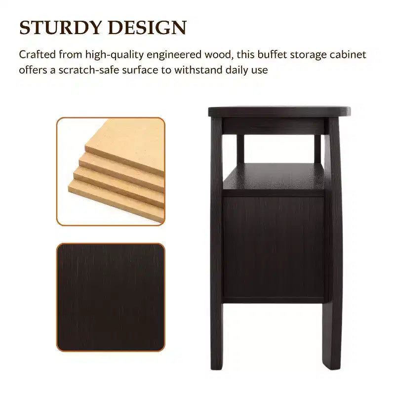 Angla Modern Bold Curved Dining Buffet Espresso - HOMES: Inside + Out