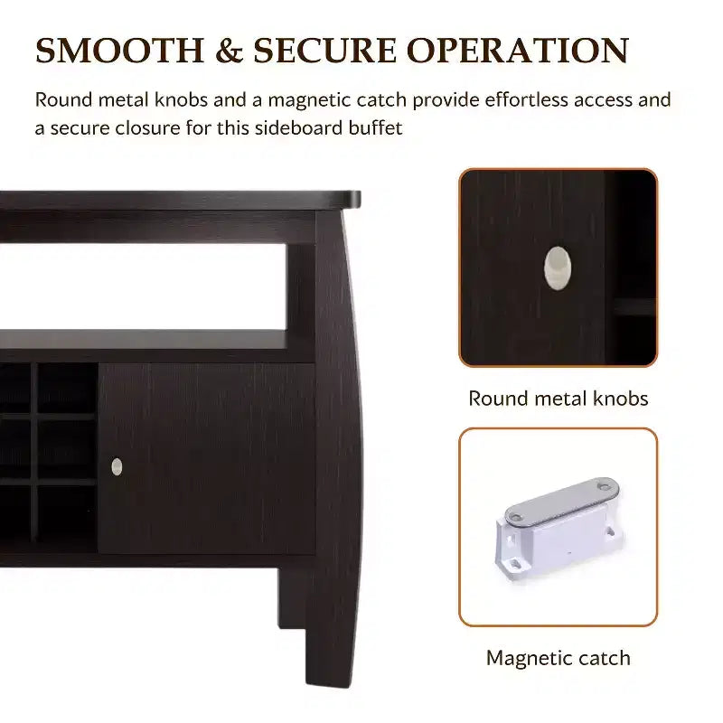 Angla Modern Bold Curved Dining Buffet Espresso - HOMES: Inside + Out